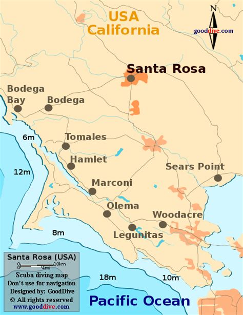 Map of Santa Rosa, CA